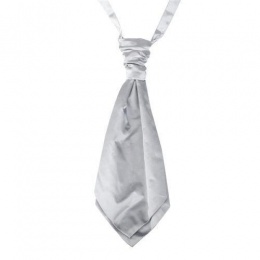 Boys Silver Adjustable Scrunchie Wedding Cravat